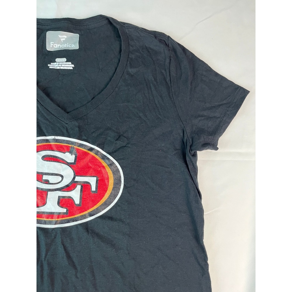 Fanatics San Francisco 49ers Womens Medium V-Neck T-Shirt NFL Football